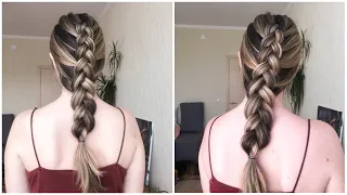 Французская коса наоборот // Dutch braid tutorial
