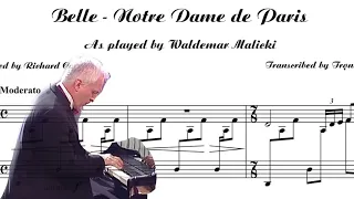 Belle Notre Dame De Paris | Richard Cocciante | Played By Waldemar Malicky (Piano Transcription)