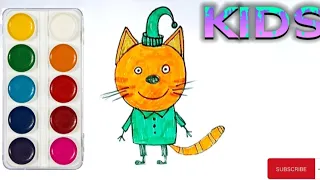 How to simply and brightly draw Kompot from the STS kids channel with multi-colored markers