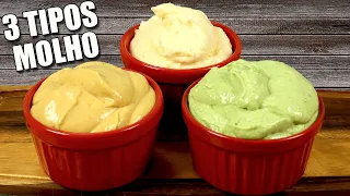 3 TYPES OF EASY AND DELICIOUS SAUCE FOR BURGERS AND SAVORIES Green sauce, garlic sauce and special