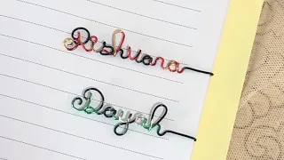 Making a wire name bookmark for “Rishvana” - tutorial - handmade bookmark - wire letters - gifts