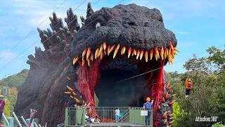 EPIC! Life-Sized Godzilla Attraction POV | Zip Line into a Godzilla | Japan 2022