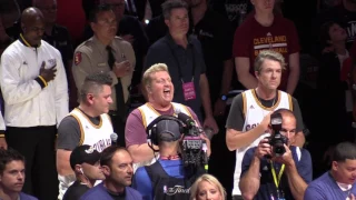 Rascal Flatts sings the national anthem at Game 3 of the NBA Finals in Cleveland