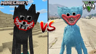 MINECRAFT CARTOON HUGGY WUGGY VS GTA 5 HUGGY WUGGY - WHO IS BEST?