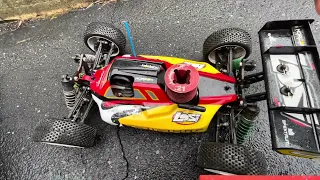 Losi 8ight buggy RTR Nitro RC Awesome Run On Rainy Day !!!