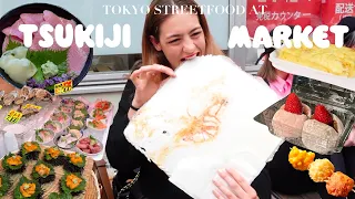 Trying JAPANESE STREET FOOD at TSUKIJI Fish Market in Tokyo - is it worth the hype ?? 🇯🇵🐟🍢