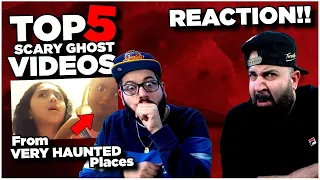 5 SCARY Ghost Videos From VERY HAUNTED Places REACTION!!