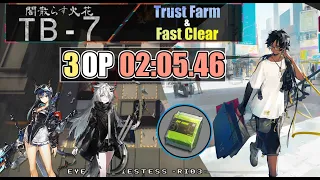 【TB-7(通常)】3人高速周回例＋解説(少人数・高速)(3OP Fast Clear Trust Farm)（闇散らす火花）【アークナイツ/明日方舟/Arknights】