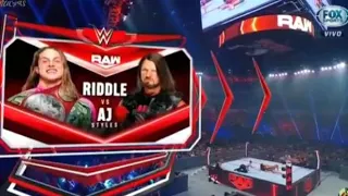 Matt Riddle vs AJ Styles - WWE Raw 23/08/21 en Español