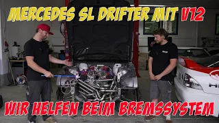 Tim Heidrichs Mercedes SL Drifter mit V12 Motor zu Besuch bei HEL Performance