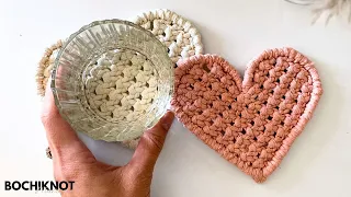 DIY Macrame Heart Coaster (NO-FRINGE TECHNIQUE!)