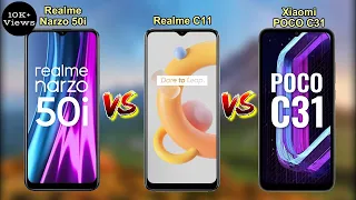 Realme Narzo 50i Vs Realme C11 Vs POCO C31| Full Specifications Comparison | Which is Best | 2021 |