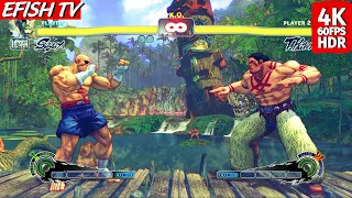 Sagat vs T. Hawk (Hardest AI) - Ultra Street Fighter IV | PS5 4K 60FPS