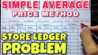 Simple Average Price Method - Store Ledger Problem - BCOM / BBA / CA INTER - By Saheb Academy