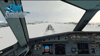 Microsoft Flight Simulator SNOWY A32NX Landing in Norway