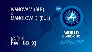 1/4 FW - 60 kg: D. MANOLOVA (BUL) df. V. IVANOVA (BLR) by FALL, 3-7