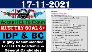 IELTS Listening Actual Test With Answers | IELTS Listening Actual Test 2021 | 17-11-2021