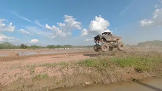 Mega Truck Race Roll Over Crash at Michigan Mud Jam 2021