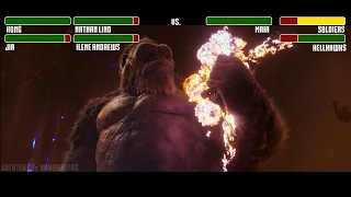 Godzilla vs. Kong (2021) Hollow Earth Battle with healthbars