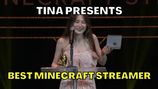 Tina presents "Best Minecraft streamer" at The Streamer Awards