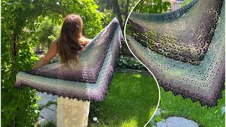 Это бомба! 🦋🦋🦋 Вяжем шаль «СУМЕРКИ»! Amazing crochet shawl