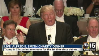 Hillary Clinton death stare at Donald Trump - Alfred E. Smith dinner