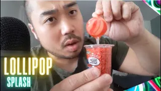 ASMR Strawberry Lollipop Splash 🍭 Mouth Sounds & Licking 🍭