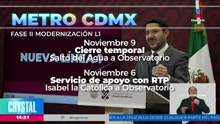 Anuncian cierre del segundo tramo de la Línea 1 del Metro CDMX | Noticias con Crystal Mendivil