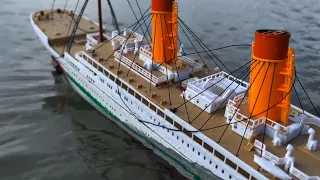 HMHS Britannic Model Sinking at the Lake ( It's the End )