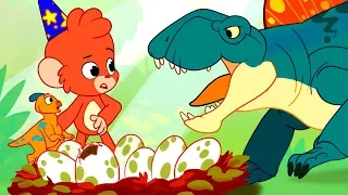 Dinosaur Battle | Dinosaurs for kids | Dimetrodon fighting Parasaurolophus | Club Baboo