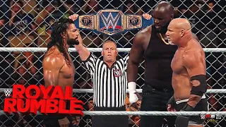 FULL MATCH - Roman Reigns vs. Omos vs. Goldberg - Steel Cage Match: Jan 25. 2022