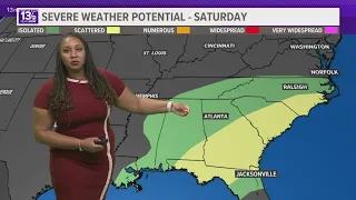 Severe weather potential in North Carolina Saturday