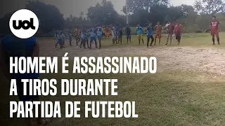 Homem é assassinado a tiros durante jogo de futebol em PE; vídeo mostra momento dos disparos