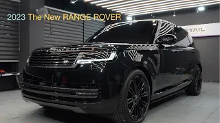 2023 The New RANGE ROVER LWB Exterior & Interior - Santorini Black, Caraway, Shadow Pack