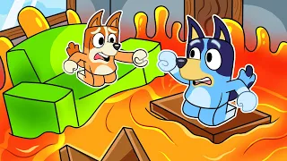 EL SUELO ES LAVA CON BLUEY Y BINGO en ROBLOX! 😨🔥 LAS AVENTURAS DE BLUEY en ROBLOX!