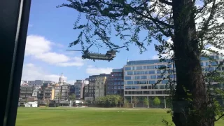Army Helicopter Landing and Take Off in Central London