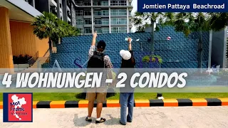 4 Apartments in Jomtien Pattaya 🏨🏩 Condo for rent and buy visit - Thailand March 2022