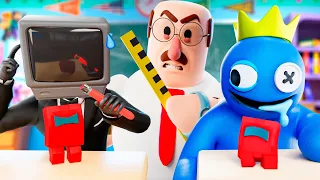 TITAN TV MAN Vs. BLUE at SCHOOL! Rainbow Friends 2 Animation
