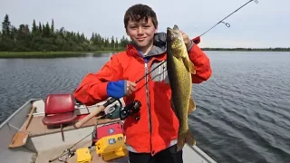 The Kid Jigs Up An Edmund Lake Walleye