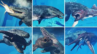 MOSASAURUS Vs ALL AQUATIC REPTILES - Jurassic World Evolution 2