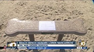Bench honoring Loren Nancarrow in Del Mar targeted for removal: City offers to work on new location