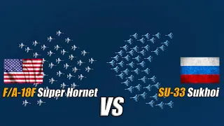 50 US F/A-18F Super Hornet vs 50 Russian SU-33 Sukhoi - DCS WORLD