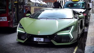 Supercars in London March 2024 - #CSATW609 Lamborghini Revuelto, Ferrari Purosangue, Vantage V12