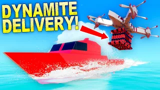 Delivering EXPLOSIVE Packages by Drone to a MOVING BOAT!