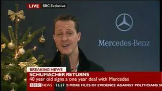 Michael Schumacher returns to Formula 1 with Mercedes - Exclusive BBC interview