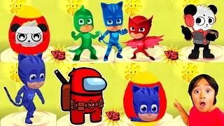 Tag with Ryan UPDATE Pj Masks Catboy Gekko Owlette VS Among Us Vs Combo Panda All Characters Update