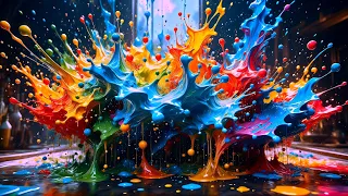 [Copyright Free] Liquid Paint Screensaver for TV: 4K, Ultra HD - UHD (NO Sound) Colorful Background