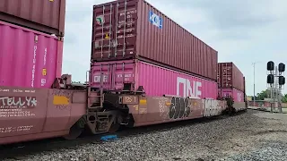 NS intermodal heading toward CSX diamond in Muncie