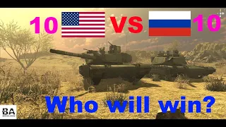 10vs10 US M1 (M1A2) Abrams vs Russian T-80 - Main Battle Tank / Military Comparison, MilSim
