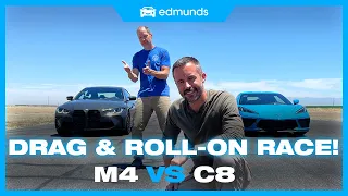 Drag Race! Chevy Corvette vs. BMW M4 Competition | 0-60, Performance, Acceleration, Roll-on & More